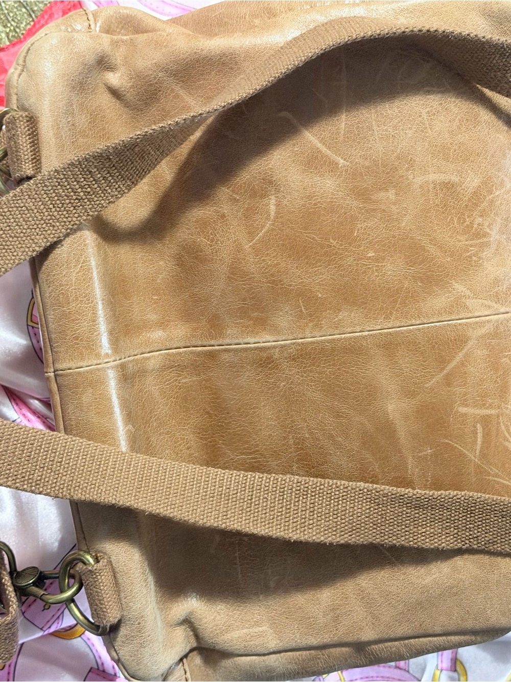 Tan Embossed Shoulder/Backpack Bag – Classic Everyday Style - Picture 11 of 11